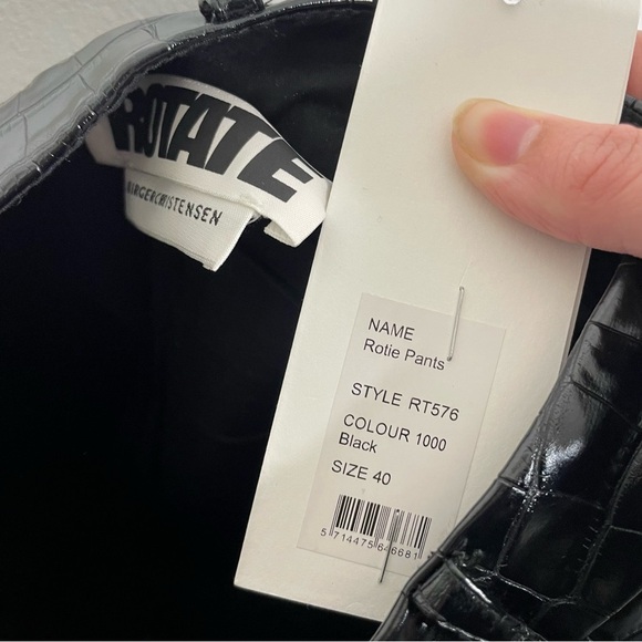 NWT ROTATE Berger Christensen Rotie Pant Snake Effect Black Faux Leather Size 8 - Picture 4 of 7